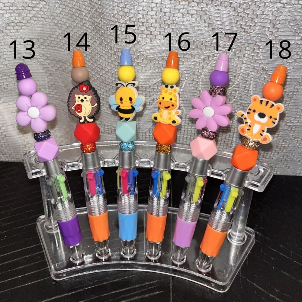Colorful Handmade Beaded Multi-Color Ink Pen 🖊️💕 - Picture 3 of 7